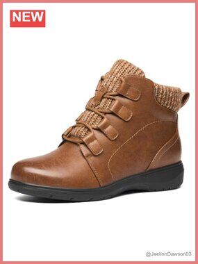 Women's Flat Ankle Booties Faux Leather Knit Zip Comfort Short Boots